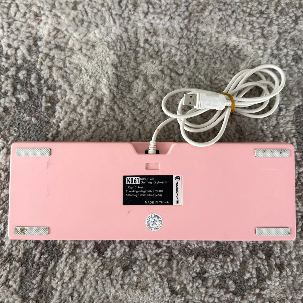 Kolmax Hunter K061 60% RGB Gaming Keyboard Pink